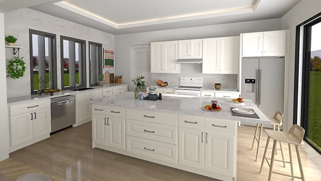 Straight Kitchen with Island - Jarlin